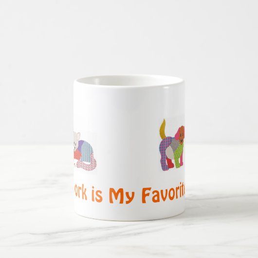 Koffie-mok met patchwerkhuisjes magische mok (Center)