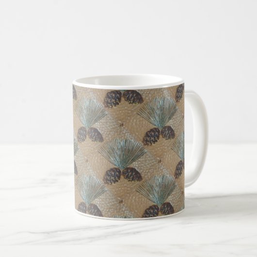 Koffie Mok met Pinecone Design (Voorkant rechts)