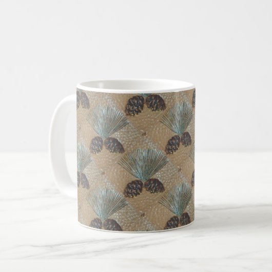 Koffie Mok met Pinecone Design (Voorkant links)