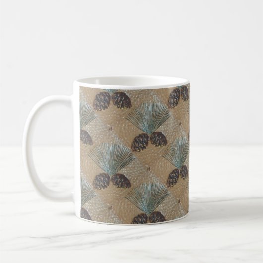 Koffie Mok met Pinecone Design (Links)