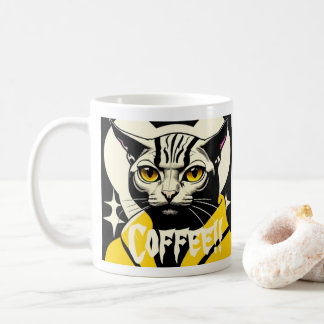 Koffie mok met poes in een gewaad
