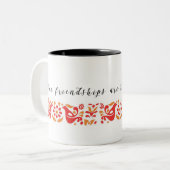 Koffie-Mok met Pyrex-vriendschapsontwerp Tweekleurige Koffiemok (Voorkant links)