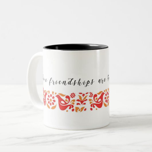 Koffie-Mok met Pyrex-vriendschapsontwerp Tweekleurige Koffiemok (Voorkant links)