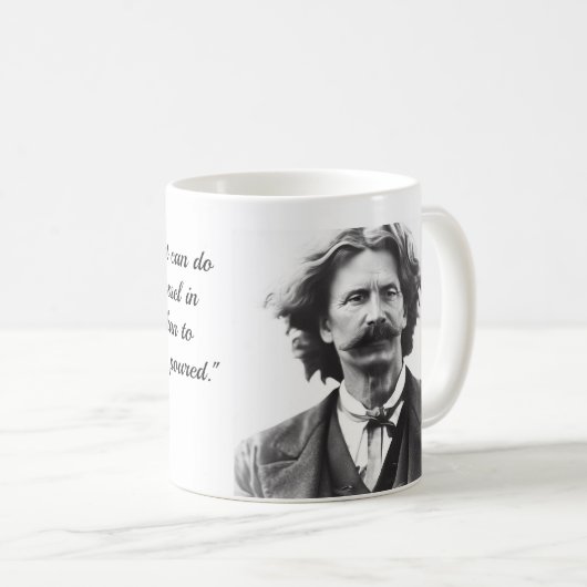 Koffie mok met quote over boosheid door Mark Twain (Voorkant rechts)