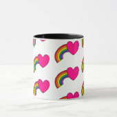 Koffie-Mok met regenbogen en warmroze harten Mok (Midden)