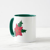 Koffie Mok met rood Sinaasappel kerstpunsettia (Voorkant links)