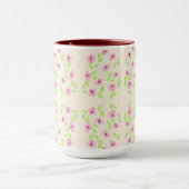 Koffie Mok met roze bloemmotief (Midden)