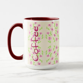 Koffie Mok met roze bloemmotief