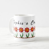 koffie-mok met schattige bloemen koffiemok (Voorkant links)