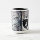 Koffie-mok met schilderij van collie aan de rand mok (Midden)