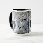 Koffie-mok met schilderij van collie aan de rand mok (Voorkant links)