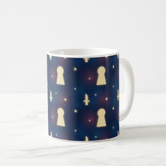 Koffie Mok met Sterrennacht Knife Keyhole Pattern (Voorkant rechts)