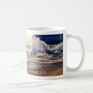 Koffie mok met strand afbeelding