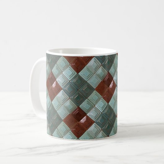Koffie Mok met tegel Design (Voorkant links)