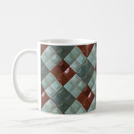 Koffie Mok met tegel Design (Links)
