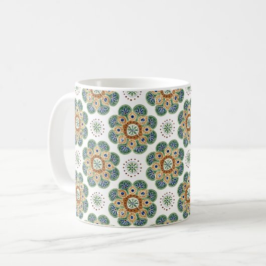 Koffie Mok met tegel Design (Voorkant links)