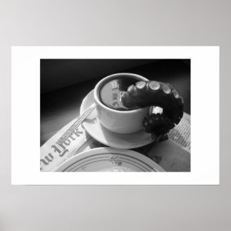 Koffie-mok met tentakel poster