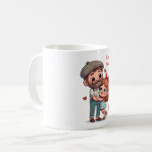 Koffie mok met toewijding voor papa. (Voorkant links)