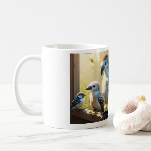 Koffie Mok met Vogels (Met donut)