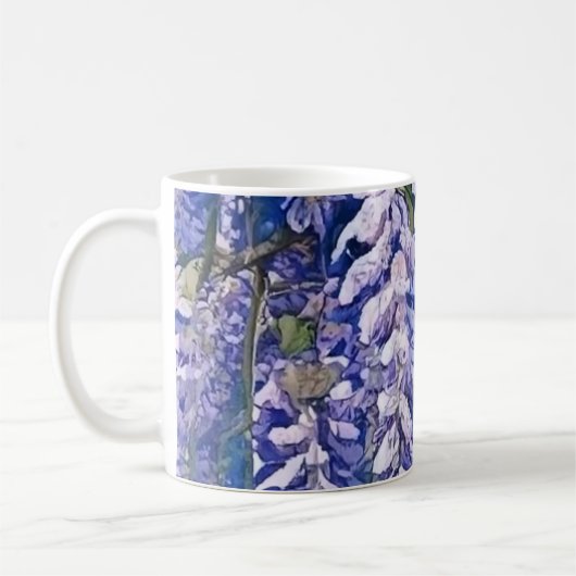Koffie Mok met Wisteria Blossom Design (Links)