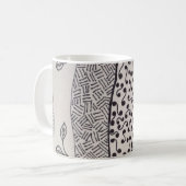 Koffie-mok met zwarte en witte tekening koffiemok (Voorkant links)