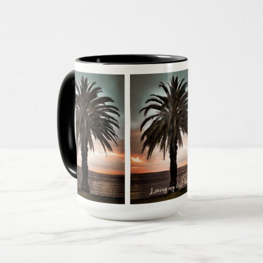 Koffie-Mok Mijn beste levenspalmboom en zonsonderg Mok (Voorkant links)