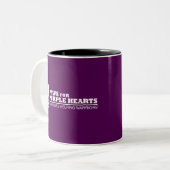 Koffie-Mok - Paarse witte Logo Tweekleurige Koffiemok (Voorkant links)