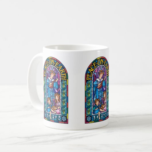 Koffie mok Peace-on-Earth glas in lood (Voorkant links)