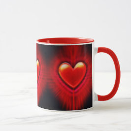 Koffie mok. Rood & zwart hart ontwerp keramische m Mok