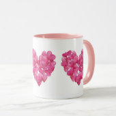 Koffie mok. Rozen bloemblaadje hart ontwerp kerami Mok (Voorkant rechts)