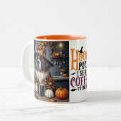 Koffie Mok Saint Bernard Halloween kunst (Voorkant links)