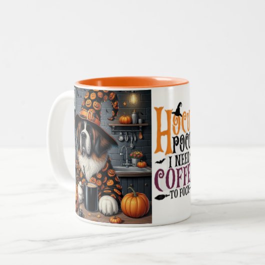 Koffie Mok Saint Bernard Halloween kunst (Voorkant links)