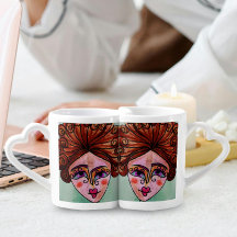 Koffie Mok Set (Whimsical Woman - 01)