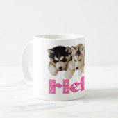 KOFFIE MOK SIBERIAN HUSKY PUPPIES (Voorkant links)