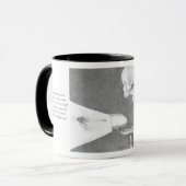 Koffie-Mok, skelet op fietsen die een libellen ach Mok (Voorkant links)