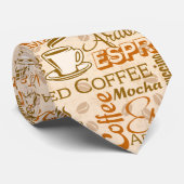 Koffie mok stropdas woordpatroon (Opgerold)