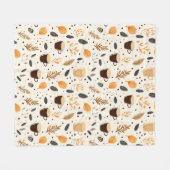 Koffie Mok Thema met bladeren Fleece Deken (Voorkant (Horizontaal))