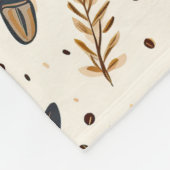 Koffie Mok Thema met bladeren Fleece Deken (Hoek)