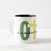 Koffie-Mok Tweekleurige Koffiemok (Voorkant links)