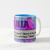 Koffie-Mok - Vogel en bloem (Names-Tania) Tweekleurige Koffiemok (Voorkant rechts)