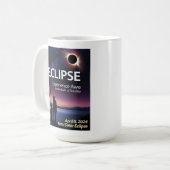 Koffie Mok voor April 8, 2024 Solar Eclipse (Voorkant links)