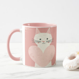 Koffie Mok voor kattenliefhebbers Zacht Roze Thema