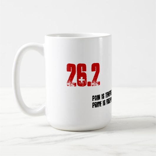 Koffie-Mok voor Runner - 26.2 Pijn is tijdelijk Koffiemok (Links)
