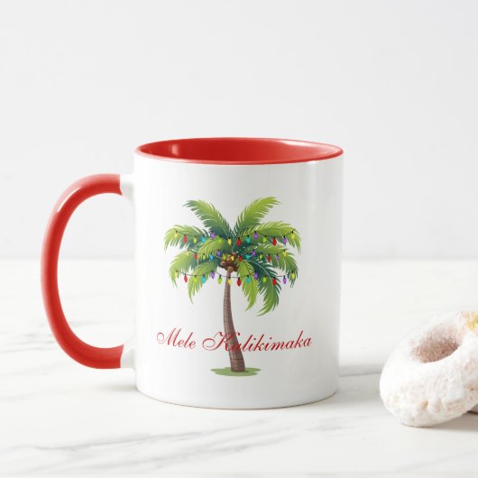 Koffie Mok Vrolijk kerstfeest/Mele Kalikimaka (Met donut)