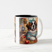 Koffie Mok w/Autumn St. Bernard art (Voorkant rechts)