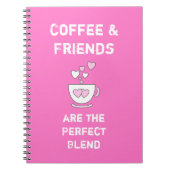 Koffie-mok, warm roze notitieboek (Voorkant)