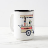 Koffie Mok, warme cacao Tweekleurige Koffiemok (Voorkant links)