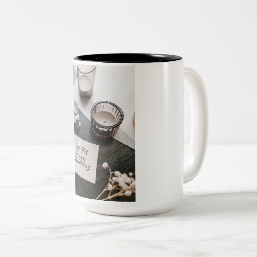 Koffie Mok, warme cacao Tweekleurige Koffiemok (Voorkant rechts)