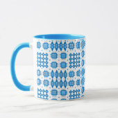 Koffie-Mok: Welsh Tapestry Pattern, Bright Blue Mok (Links)