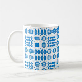Koffie-Mok: Welsh Tapestry Pattern, Bright Blue Mok